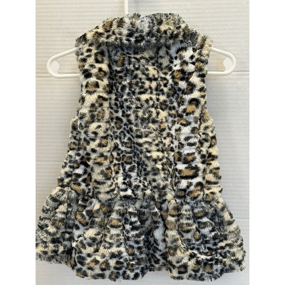 Little Lass  Adorable Leopard Faux Fur Sleeveless Top Infants size 24 mos - Picture 2 of 8